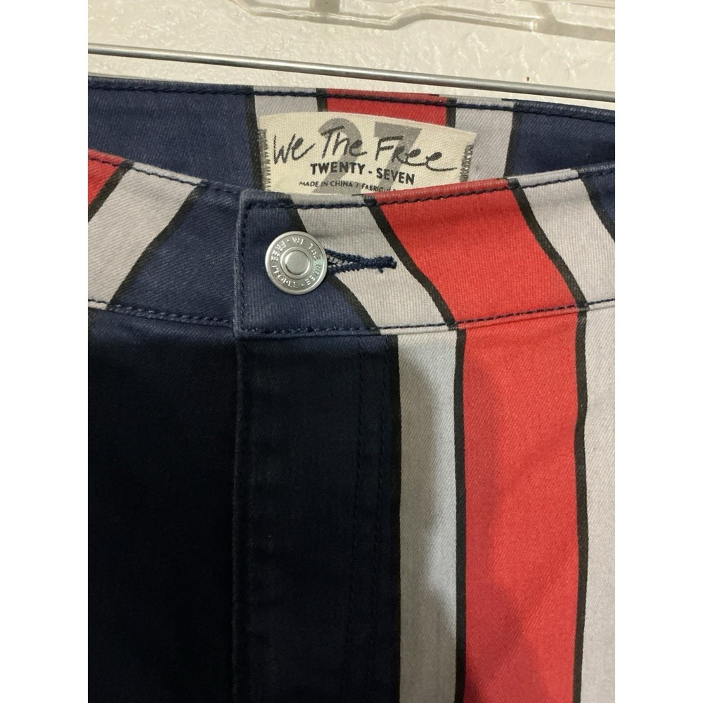 We The Free Twenty Flare Bell Bottom High Rise Jeans Stripped Patriotic 27 NEW - Picture 3 of 6